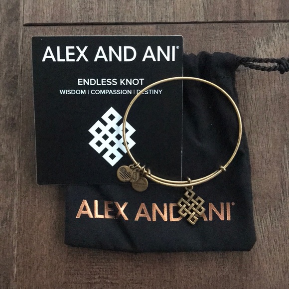 Endless Knot Gold Alex and Ani Bracelet - Picture 1 of 3